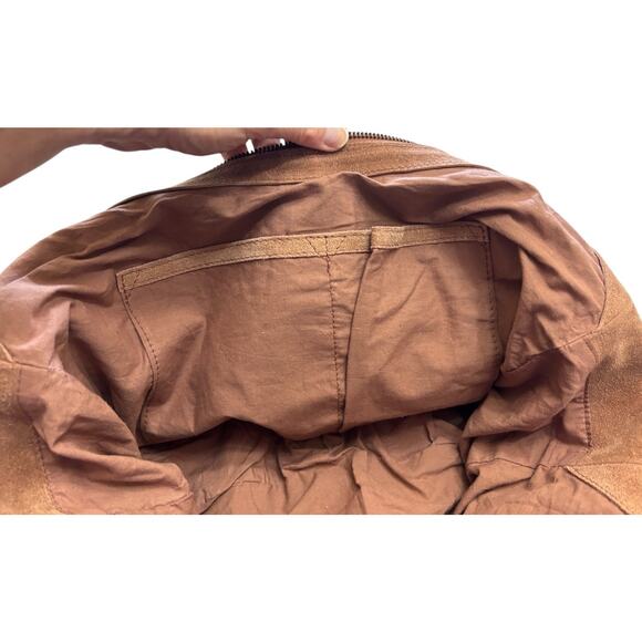 Free People Roma Suede Tote Bag in Coconut Shell Crossbody Slouchy Hobo Bohemian - Picture 12 of 14